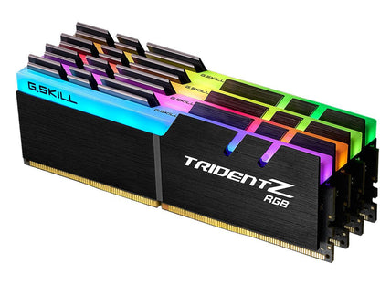 G.SKILL Trident Z RGB (For AMD) 32GB (4 x 8GB) 288-Pin DDR4 SDRAM DDR4 3200 (PC4 25600) AMD X399 Desktop Memory Model F4-3200C14Q-32GTZRX
