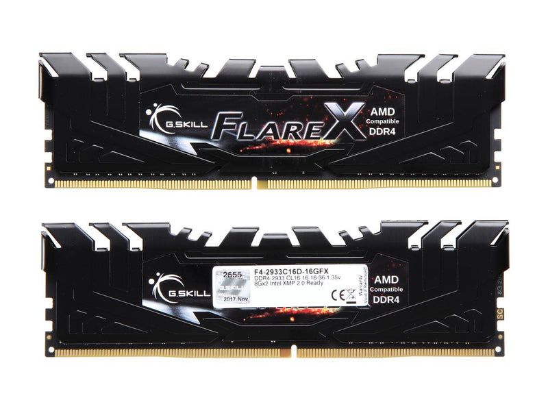 G.SKILL Flare X Series 16GB (2 x 8GB) 288-Pin DDR4 SDRAM DDR4 2933 (PC4 23400) Desktop Memory Model F4-2933C16D-16GFX