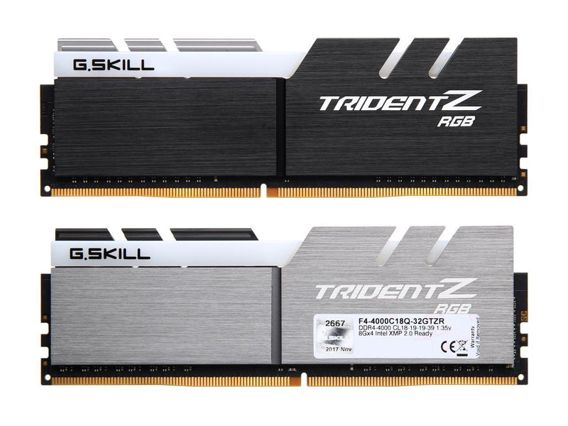 G.SKILL TridentZ RGB Series 32GB (4 x 8GB) 288-Pin DDR4 SDRAM DDR4 4000 (PC4 32000) Intel Z370 Desktop Memory Model F4-4000C18Q-32GTZR