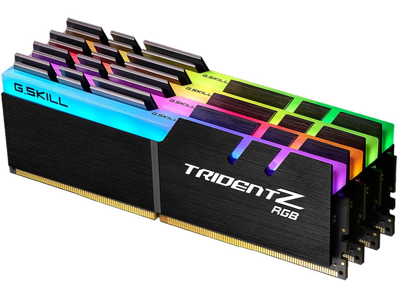 G.SKILL TridentZ RGB Series 32GB (4 x 8GB) 288-Pin DDR4 SDRAM DDR4 4000 (PC4 32000) Desktop Memory Model F4-4000C17Q-32GTZR
