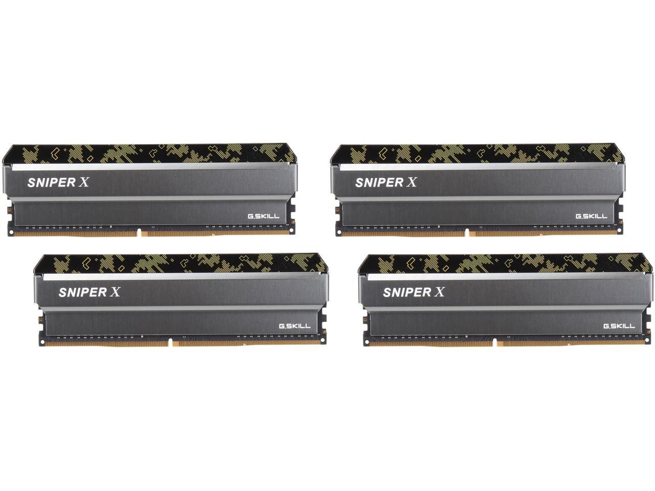G.SKILL Sniper X Series 32GB (4 x 8GB) 288-Pin DDR4 SDRAM DDR4 3000 (PC4 24000) Intel X299 / X99 / Z370 / Z270 / Z170 Platform Desktop Memory Model F4-3000C16Q-32GSXKB