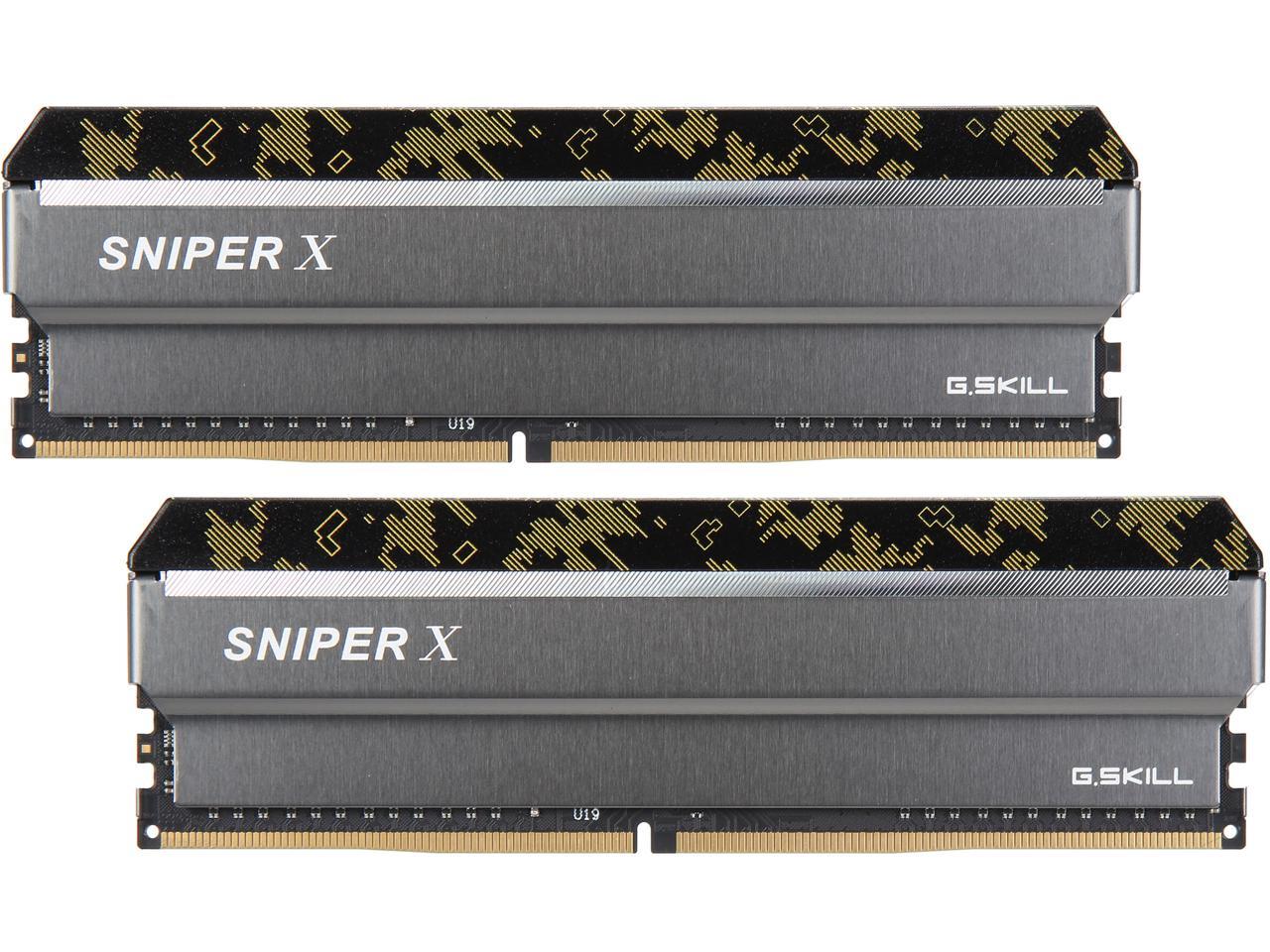 G.SKILL Sniper X Series 16GB (2 x 8GB) 288-Pin DDR4 SDRAM DDR4 3200 (PC4 25600) Intel X299 / Z370 / Z270 / Z170 Desktop Memory Model F4-3200C16D-16GSXKB