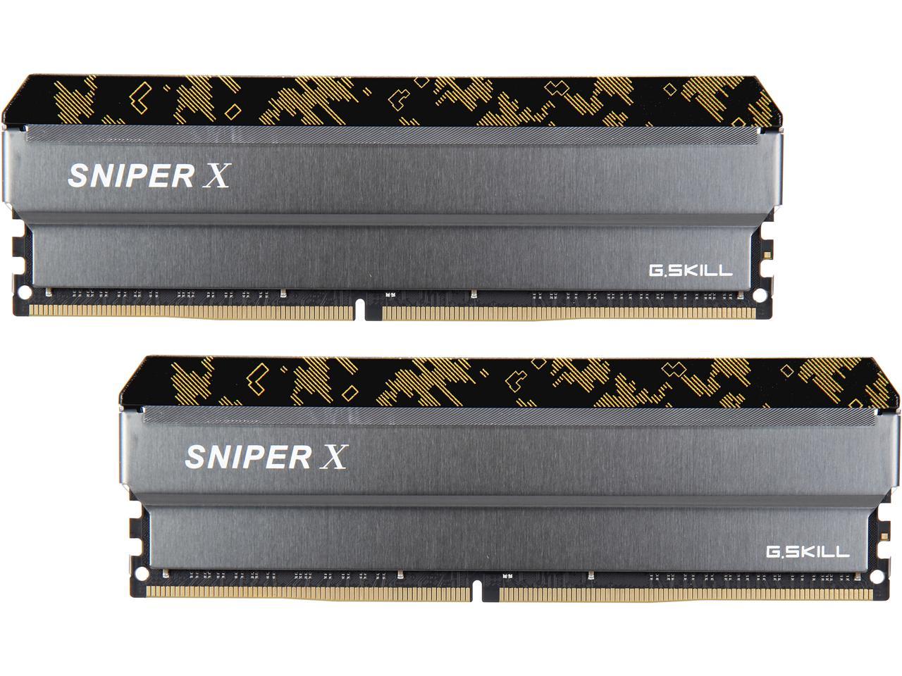 G.SKILL Sniper X Series 32GB (2 x 16GB) 288-Pin DDR4 SDRAM DDR4 3200 (PC4 25600) Desktop Memory Model F4-3200C16D-32GSXKB