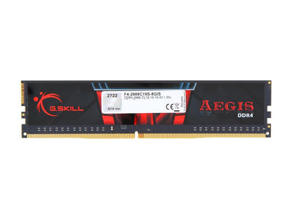 G.SKILL Aegis 8GB 288-Pin DDR4 SDRAM DDR4 2666 (PC4 21300) Desktop Memory Model F4-2666C19S-8GIS