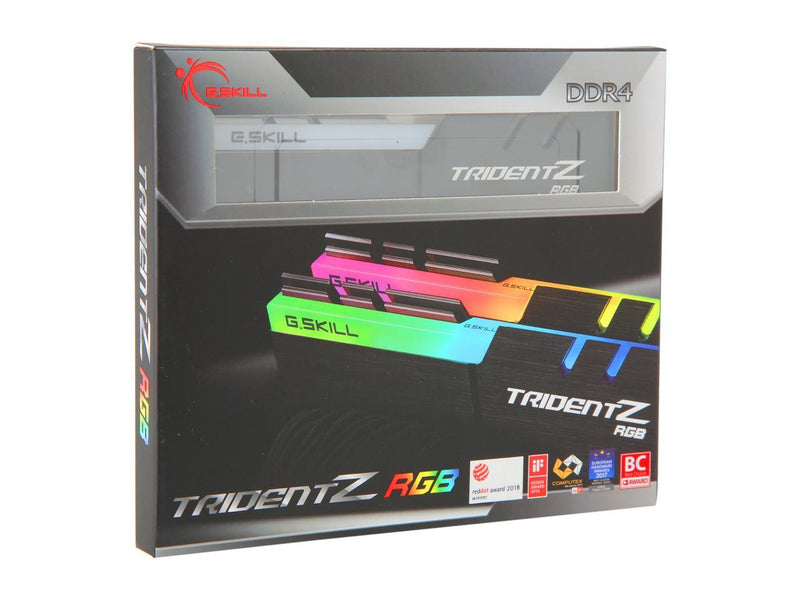G.SKILL Trident Z RGB (For AMD) 16GB (2 x 8GB) 288-Pin DDR4 SDRAM DDR4 3200 (PC4 25600) Intel XMP 2.0 Desktop Memory Model F4-3200C16D-16GTZRX