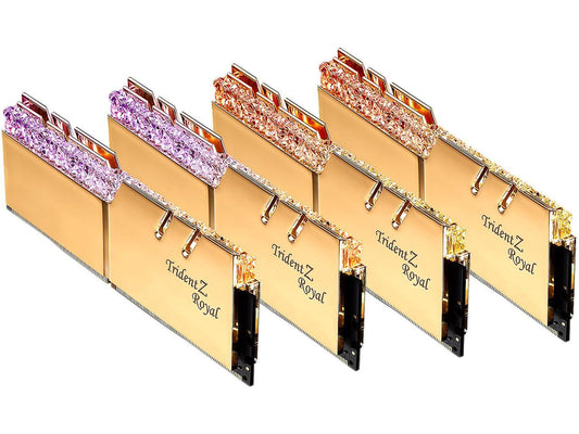 G.SKILL Trident Z Royal Series 32GB (4 x 8GB) 288-Pin RGB DDR4 SDRAM DDR4 3000 (PC4 24000) Desktop Memory Model F4-3000C16Q-32GTRG