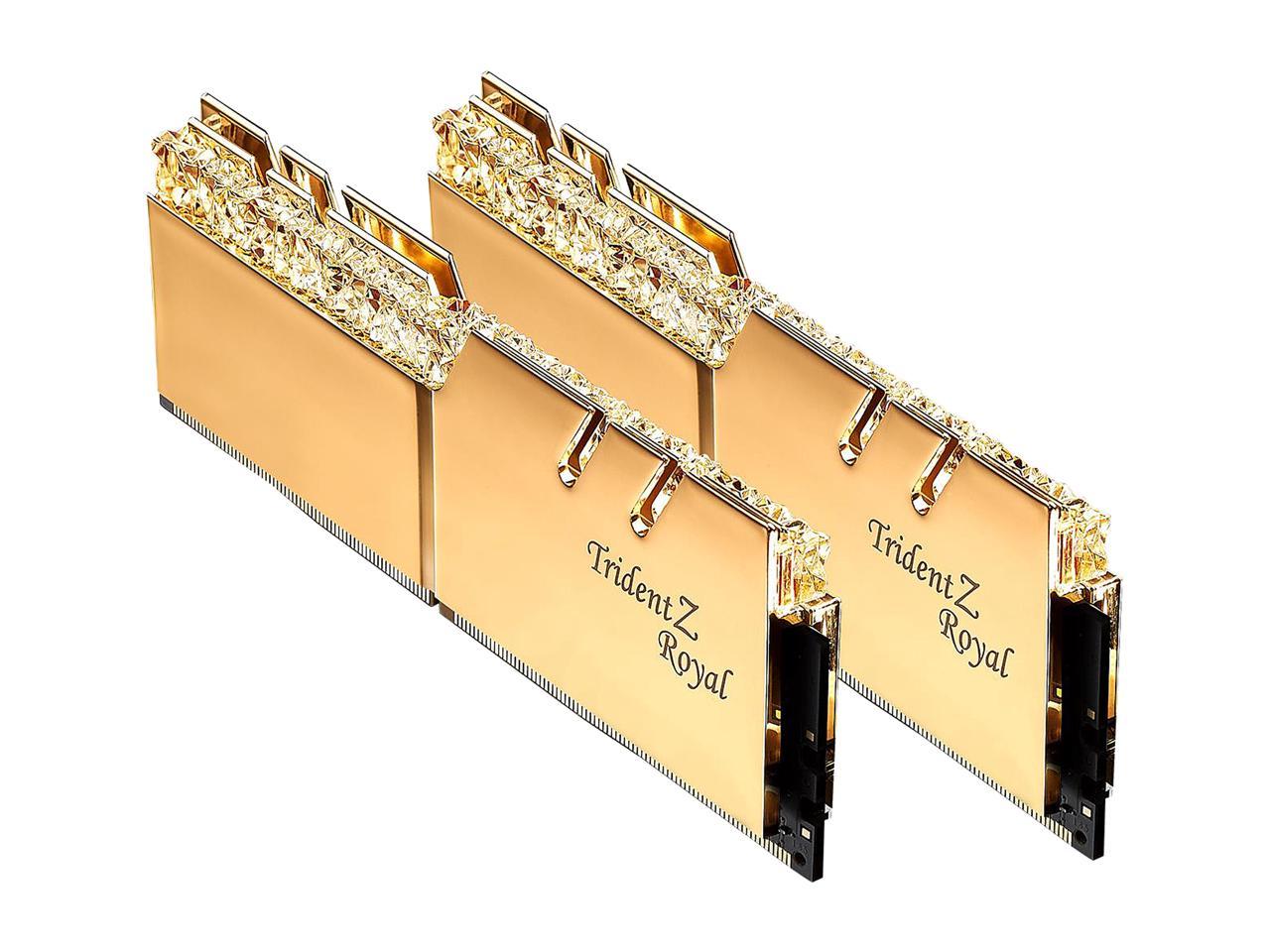 G.SKILL Trident Z Royal Series 16GB (2 x 8GB) 288-Pin RGB DDR4 SDRAM DDR4 3200 (PC4 25600) Desktop Memory Model F4-3200C14D-16GTRG