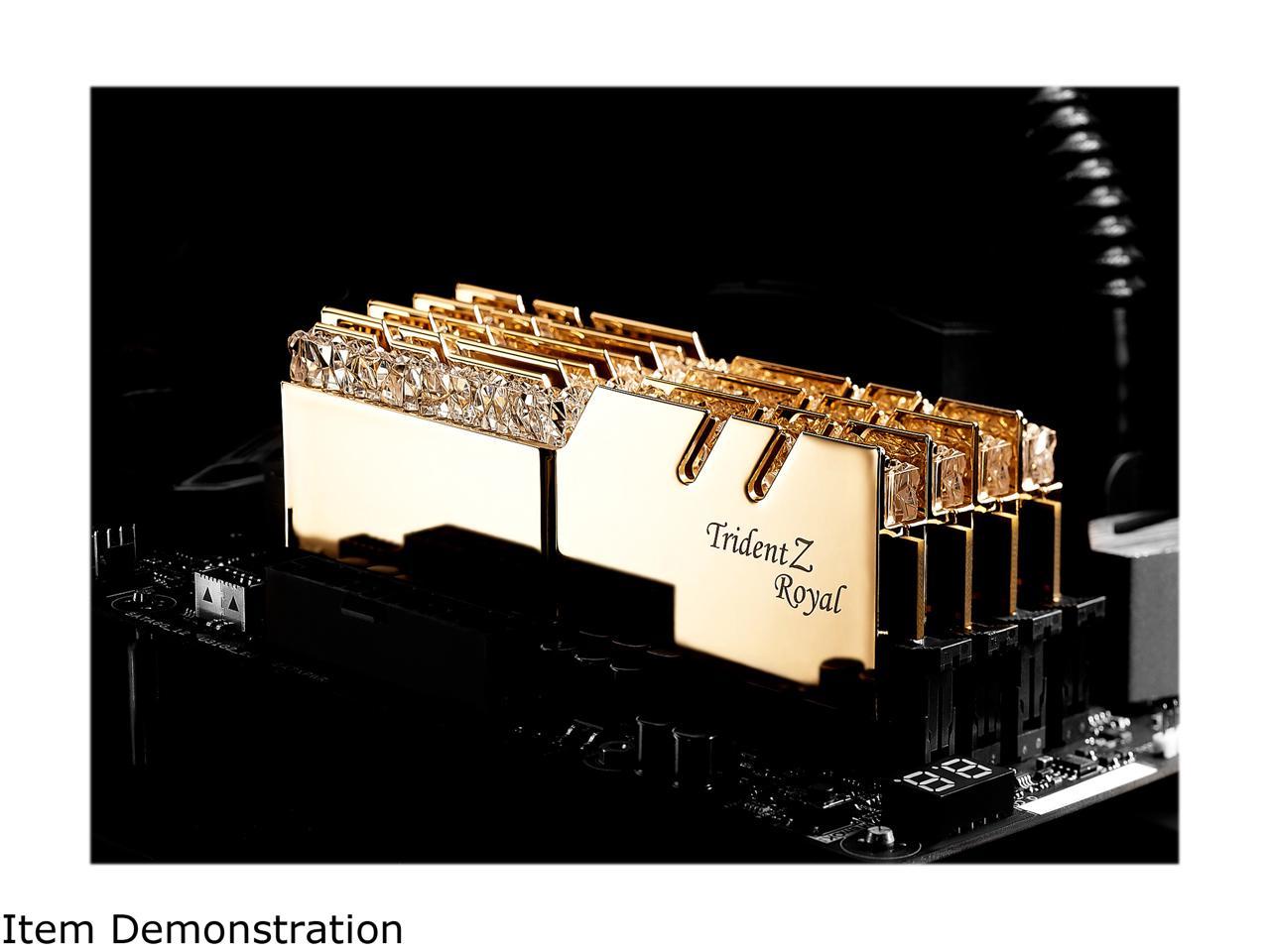 G.SKILL Trident Z Royal Series 32GB (2 x 16GB) 288-Pin RGB DDR4 SDRAM DDR4 3200 (PC4 25600) Desktop Memory Model F4-3200C16D-32GTRG