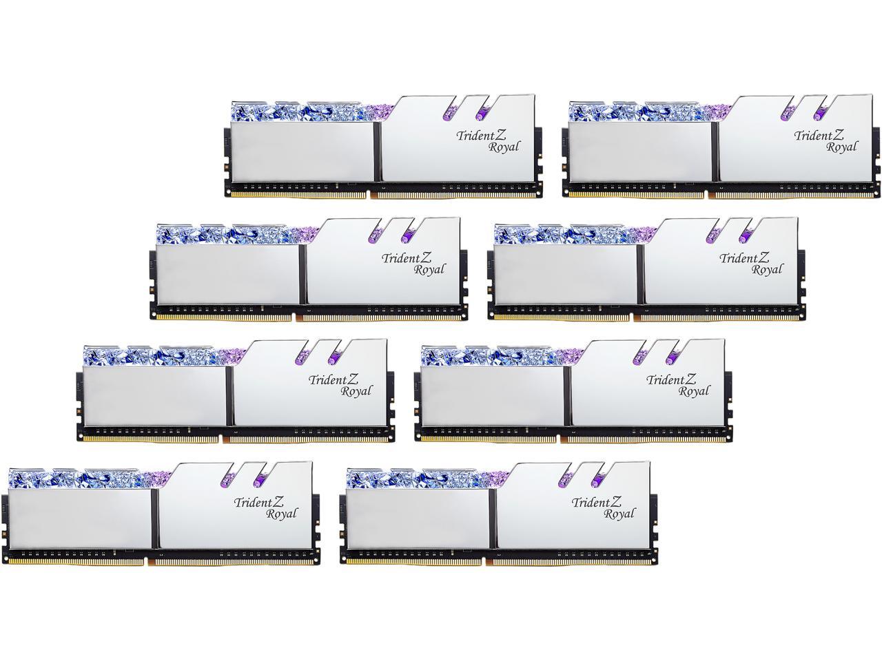 G.SKILL Trident Z Royal Series 128GB (8 x 16GB) 288-Pin DDR4 SDRAM DDR4 3200 (PC4 25600) Desktop Memory Model F4-3200C14Q2-128GTRS