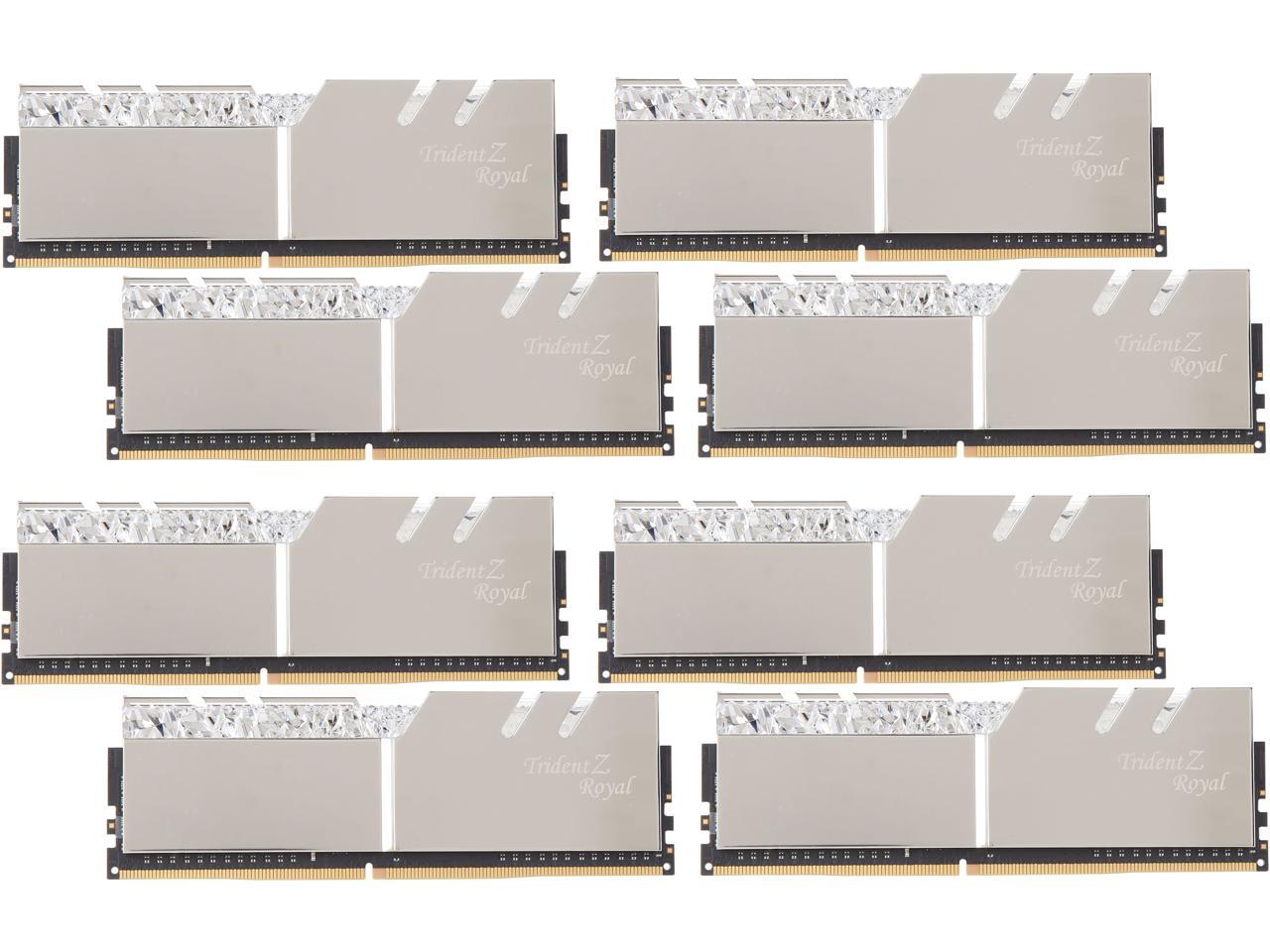 G.SKILL Trident Z Royal Series 64GB (8 x 8GB) 288-Pin DDR4 SDRAM DDR4 3200 (PC4 25600) Desktop Memory Model F4-3200C16Q2-64GTRS