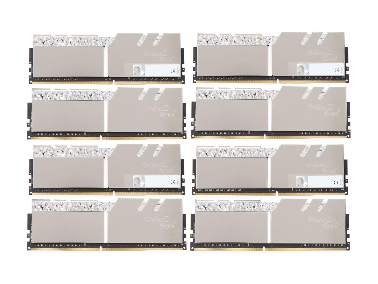 G.SKILL Trident Z Royal Series 64GB (8 x 8GB) 288-Pin DDR4 SDRAM DDR4 3200 (PC4 25600) Desktop Memory Model F4-3200C16Q2-64GTRS