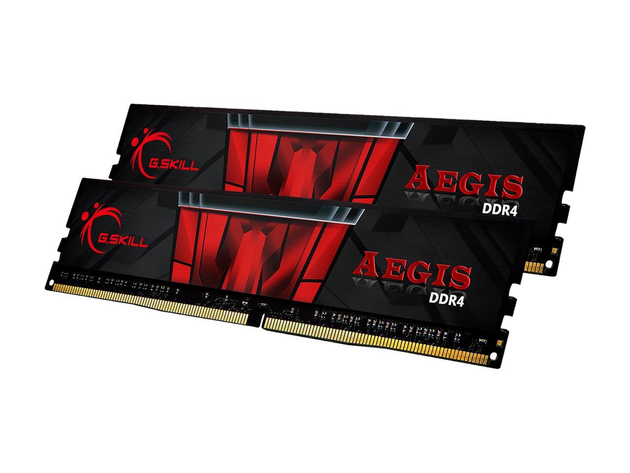 G.SKILL Aegis 16GB (2 x 8GB) 288-Pin DDR4 SDRAM DDR4 3200 (PC4 25600) Intel XMP 2.0 Memory Kit Model F4-3200C16D-16GIS