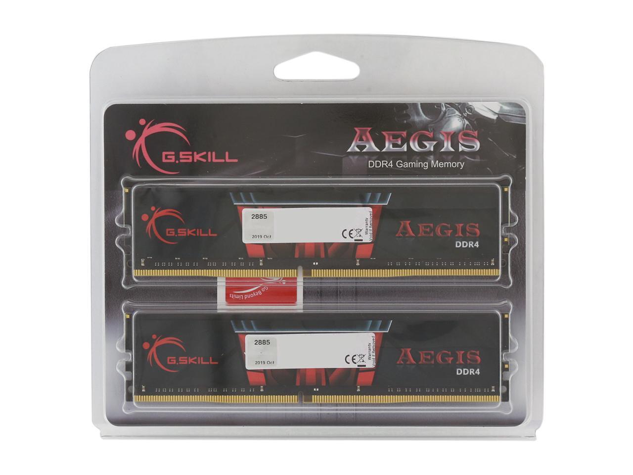 G.SKILL Aegis 32GB (2 x 16GB) 288-Pin DDR4 SDRAM DDR4 3200 (PC4 25600) Intel XMP 2.0 Memory Kit Model F4-3200C16D-32GIS