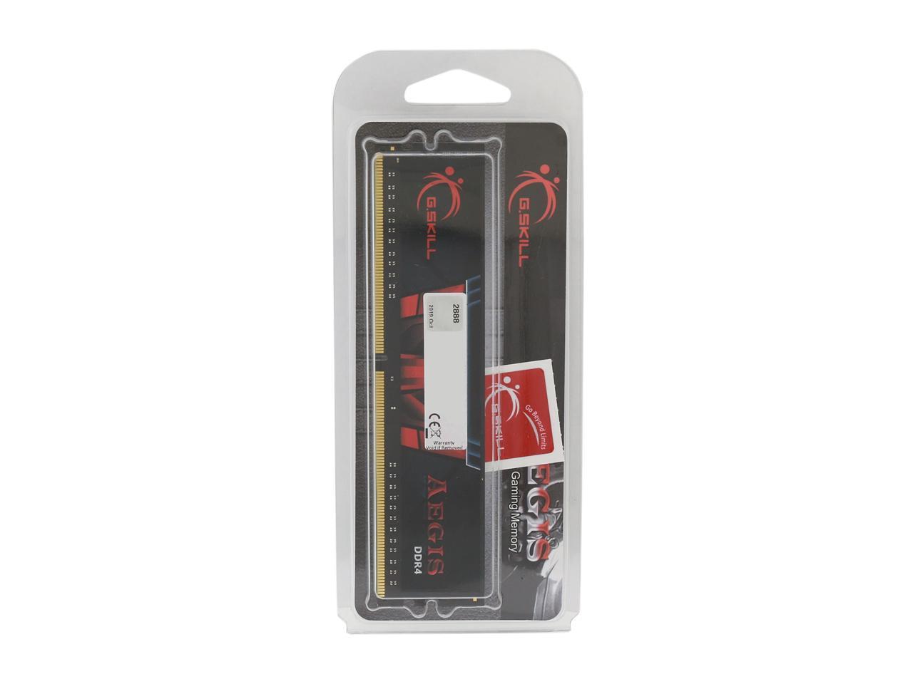 G.SKILL Aegis 8GB 288-Pin DDR4 SDRAM DDR4 3200 (PC4 25600) Intel XMP 2.0 Desktop Memory Model F4-3200C16S-8GIS