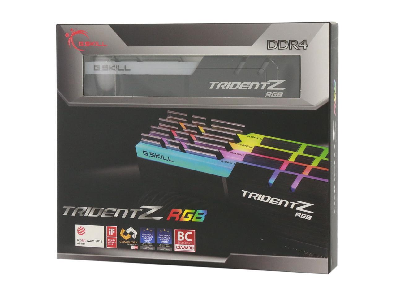 G.SKILL TridentZ RGB Series 64GB (4 x 16GB) 288-Pin DDR4 SDRAM DDR4 3600 (PC4 28800) Desktop Memory Model F4-3600C16Q-64GTZR