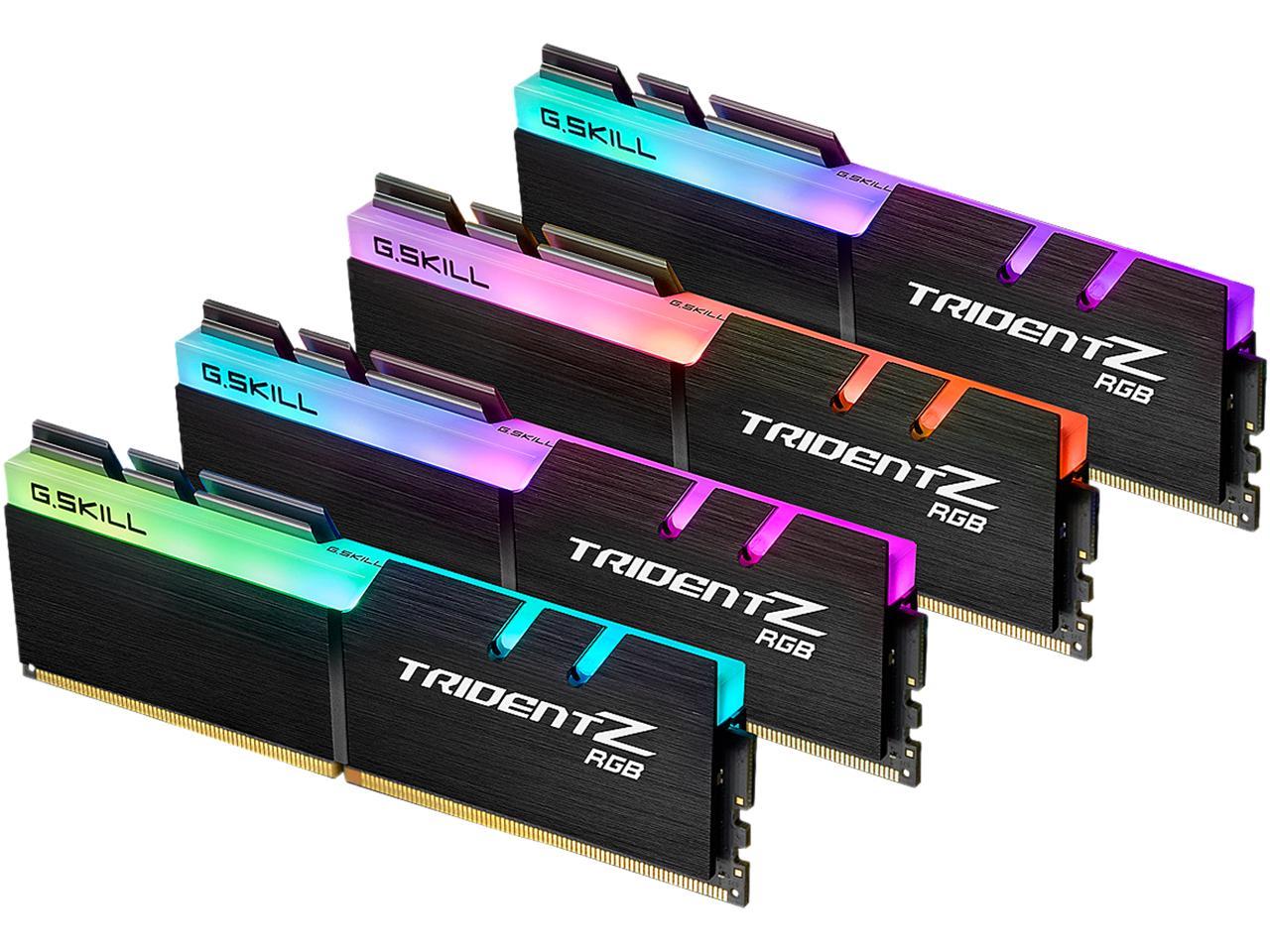 G.SKILL TridentZ RGB Series 64GB (4 x 16GB) 288-Pin DDR4 SDRAM DDR4 3600 (PC4 28800) Desktop Memory Model F4-3600C16Q-64GTZRC