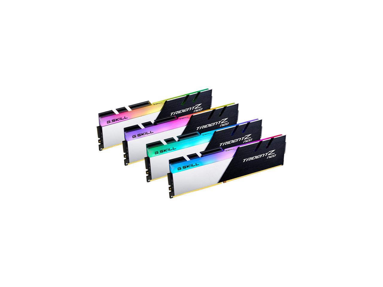 G.SKILL Trident Z Neo Series 32GB (4 x 8GB) 288-Pin DDR4 SDRAM DDR4 3800 (PC4 30400) Desktop Memory Model F4-3800C14Q-32GTZN