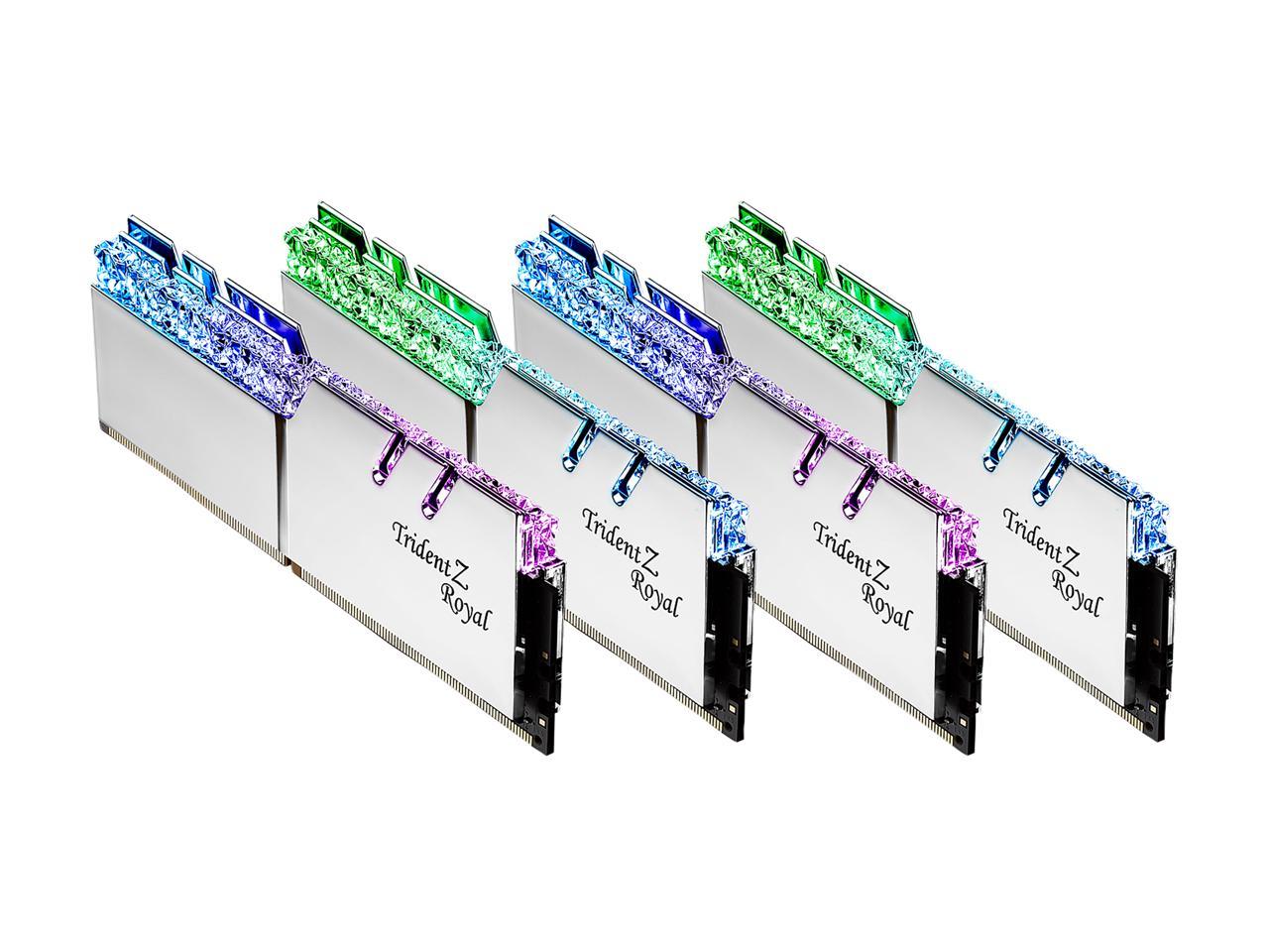 G.SKILL Trident Z Royal Series 128GB (4 x 32GB) 288-Pin DDR4 SDRAM DDR4 2666 (PC4 21300) Desktop Memory Model F4-2666C18Q-128GTRS