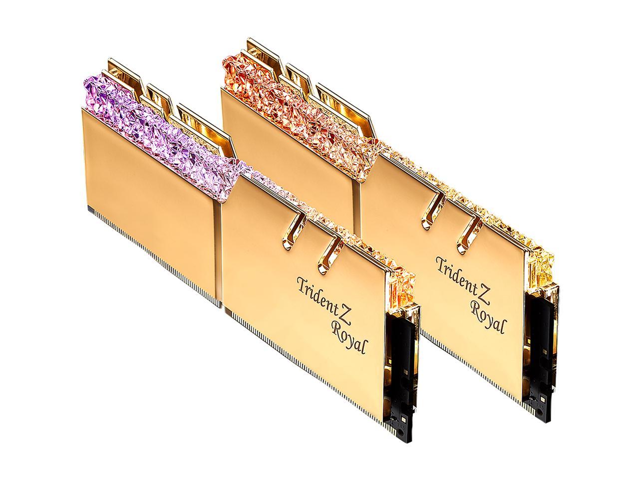 G.SKILL Trident Z Royal Series 64GB (2 x 32GB) 288-Pin DDR4 SDRAM DDR4 2666 (PC4 21300) Desktop Memory Model F4-2666C18D-64GTRG