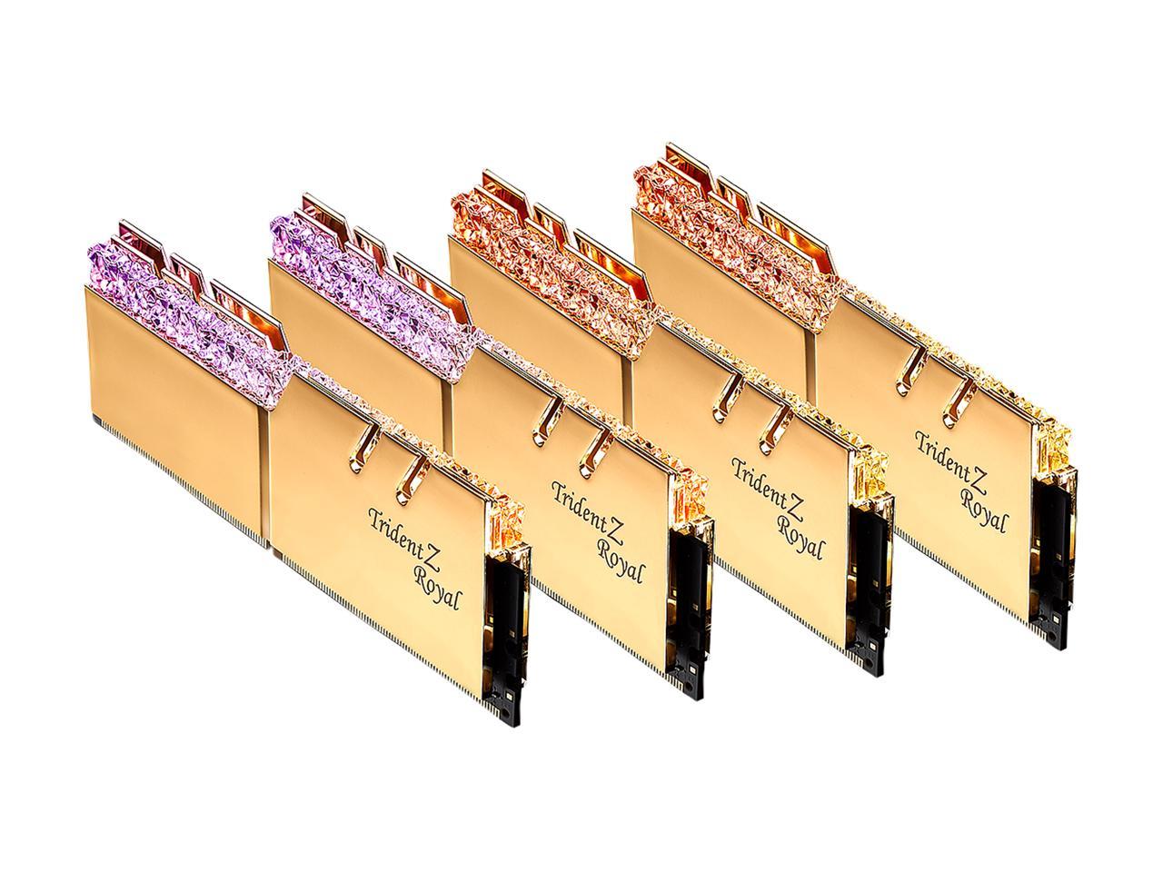 G.SKILL Trident Z Royal Series 128GB (4 x 32GB) 288-Pin DDR4 SDRAM DDR4 2666 (PC4 21300) Desktop Memory Model F4-2666C18Q-128GTRG