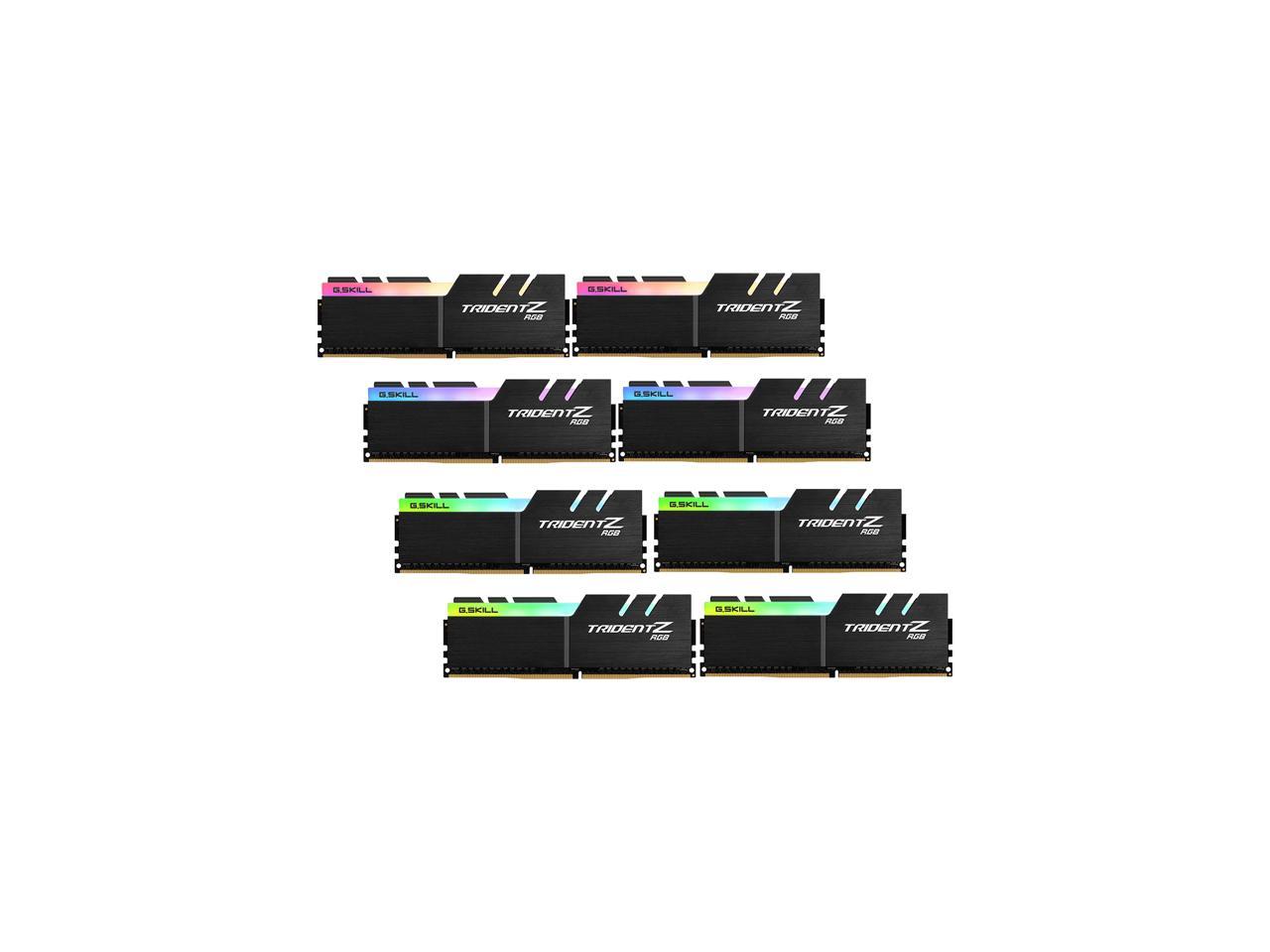 G.SKILL TridentZ RGB Series 64GB (8 x 8GB) 288-Pin DDR4 SDRAM DDR4 3600 (PC4 28800) Desktop Memory Model F4-3600C14Q2-64GTZRB