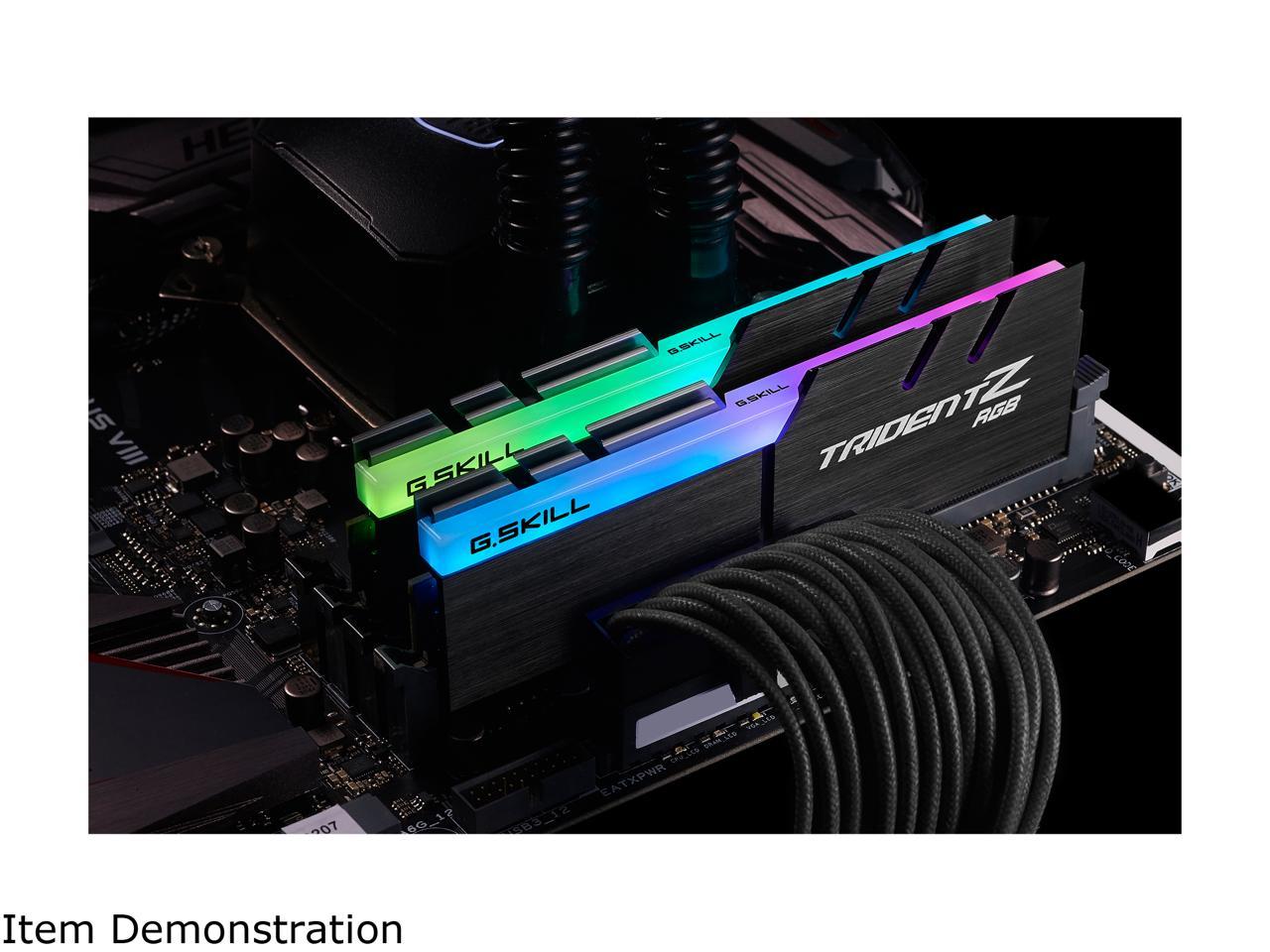 G.SKILL TridentZ RGB Series 64GB (2 x 32GB) 288-Pin DDR4 SDRAM DDR4 3200 (PC4 25600) Intel XMP 2.0 Desktop Memory Model F4-3200C16D-64GTZR