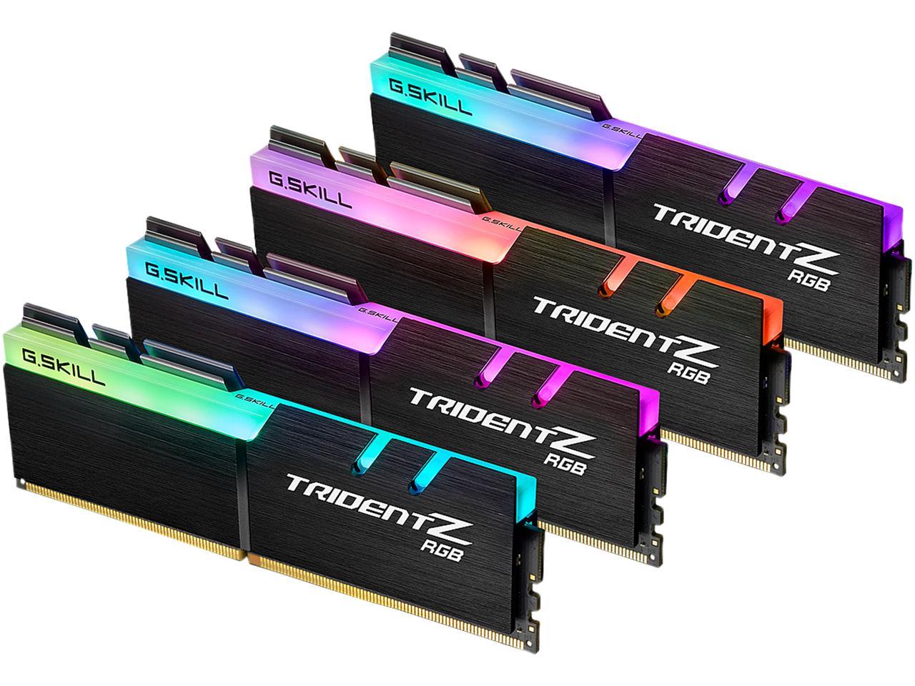 G.SKILL TridentZ RGB Series 128GB (4 x 32GB) 288-Pin DDR4 SDRAM DDR4 3200 (PC4 25600) Intel XMP 2.0 Desktop Memory Model F4-3200C16Q-128GTZR