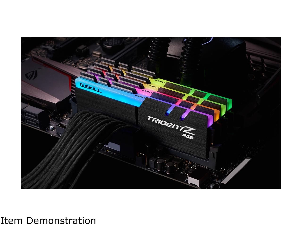 G.SKILL TridentZ RGB Series 128GB (4 x 32GB) 288-Pin DDR4 SDRAM DDR4 3200 (PC4 25600) Intel XMP 2.0 Desktop Memory Model F4-3200C16Q-128GTZR