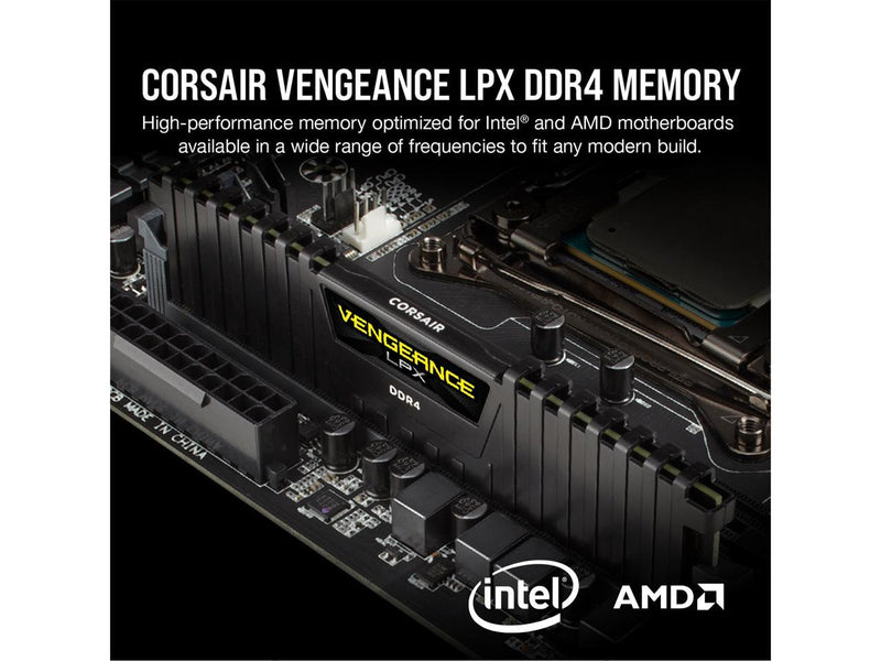 CORSAIR Vengeance LPX 32GB (2 x 16GB) 288-Pin DDR4 SDRAM DDR4 3200 (PC4 25600) Intel XMP 2.0 Desktop Memory Model CMK32GX4M2E3200C16