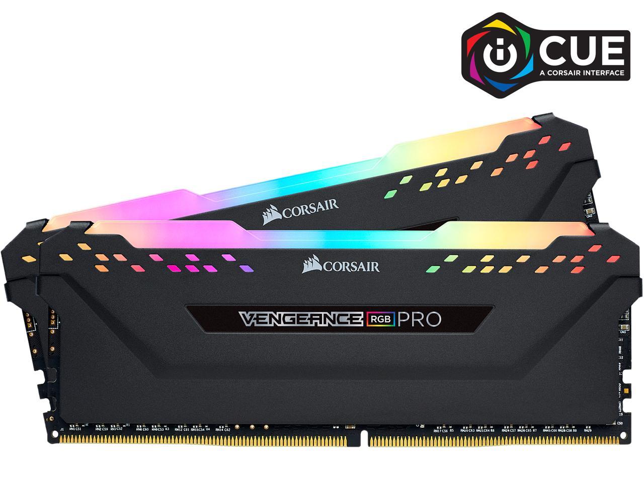 CORSAIR Vengeance RGB Pro 64GB (2 x 32GB) 288-Pin PC RAM DDR4 3200 (PC4 25600) Desktop Memory Model CMW64GX4M2E3200C16  **Open Box **