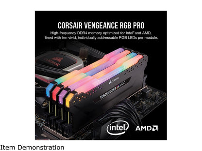 CORSAIR Vengeance RGB Pro 32GB (2 x 16GB) 288-Pin PC RAM DDR4 3600 (PC4 28800) Desktop Memory Model CMW32GX4M2D3600C18 **Open Box **