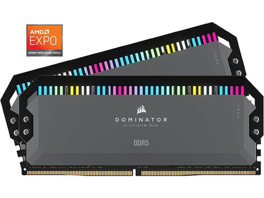 CORSAIR Dominator Platinum RGB 64GB (2 x 32GB) 288-Pin PC RAM DDR5 5600 (PC5 44800) XMP 3.0 AMD EXPO Desktop Memory Model CMT64GX5M2B5600Z40K **Open Box **