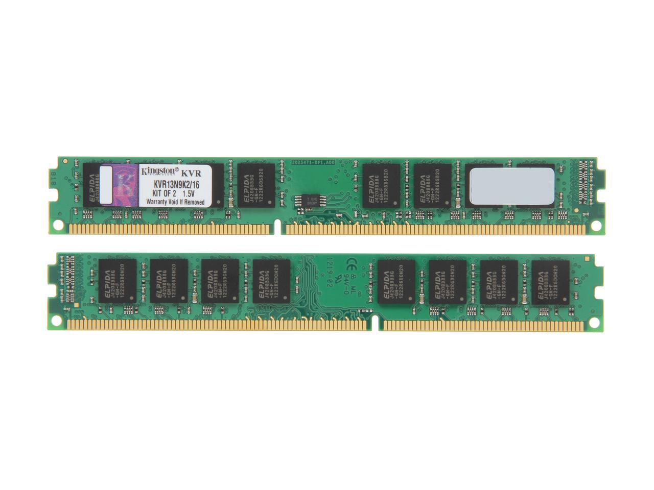 Kingston 16GB (2 x 8GB) 240-Pin DDR3 SDRAM DDR3 1333 Desktop Memory Model KVR13N9K2/16