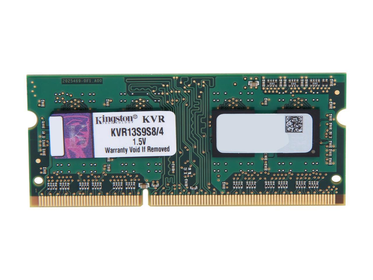 Kingston 4GB 204-Pin DDR3 SO-DIMM DDR3 1333 Laptop Memory Model KVR13S9S8/4