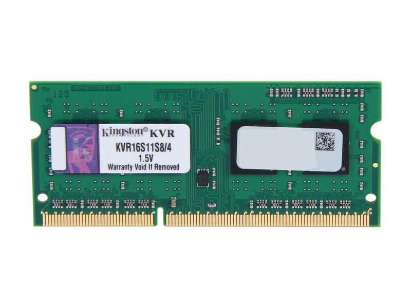 Kingston 4GB 204-Pin DDR3 SO-DIMM DDR3 1600 Laptop Memory Model KVR16S11S8/4