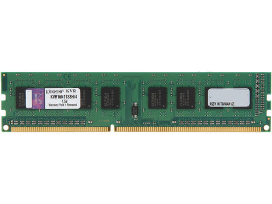 Kingston 4GB 240-Pin DDR3 SDRAM DDR3 1600 (PC3 12800) Desktop Memory Model KVR16N11S8H/4