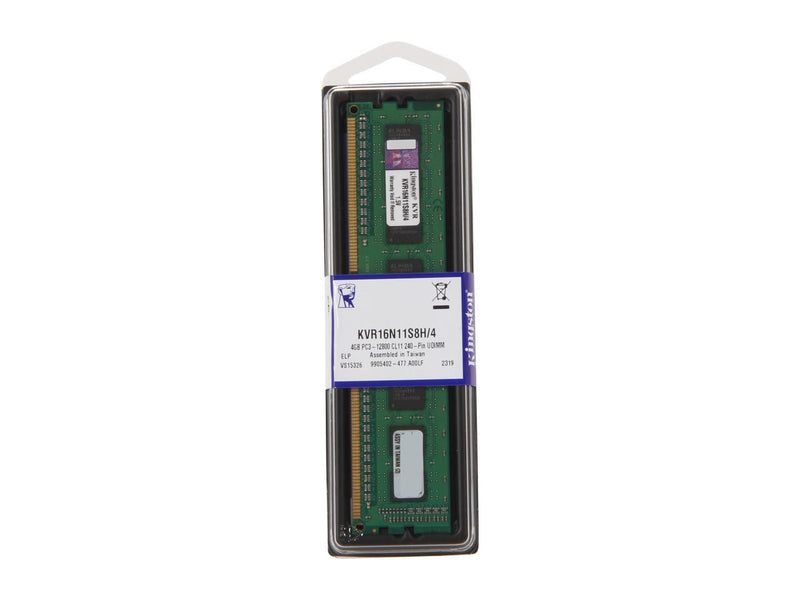 Kingston 4GB 240-Pin DDR3 SDRAM DDR3 1600 (PC3 12800) Desktop Memory Model KVR16N11S8H/4
