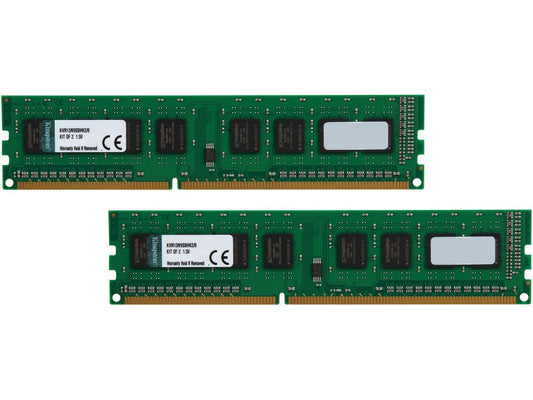 Kingston 8GB (2 x 4GB) 240-Pin DDR3 SDRAM DDR3 1333 Desktop Memory Model KVR13N9S8HK2/8