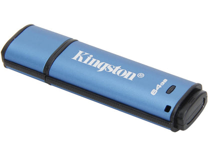 Kingston 64GB Data Traveler AES Encrypted Vault Privacy 256Bit USB 3.0 Flash Drive (DTVP30/64GB)