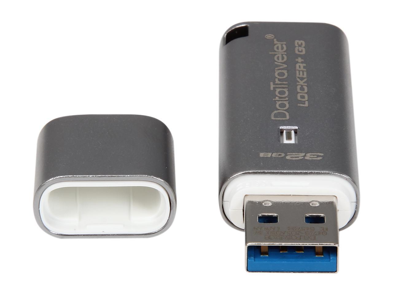 Kingston 32GB Data Traveler Locker + G3, USB 3.0 Flash Drive with Personal Data Security & Automatic Cloud Backup (DTLPG3/32GB)