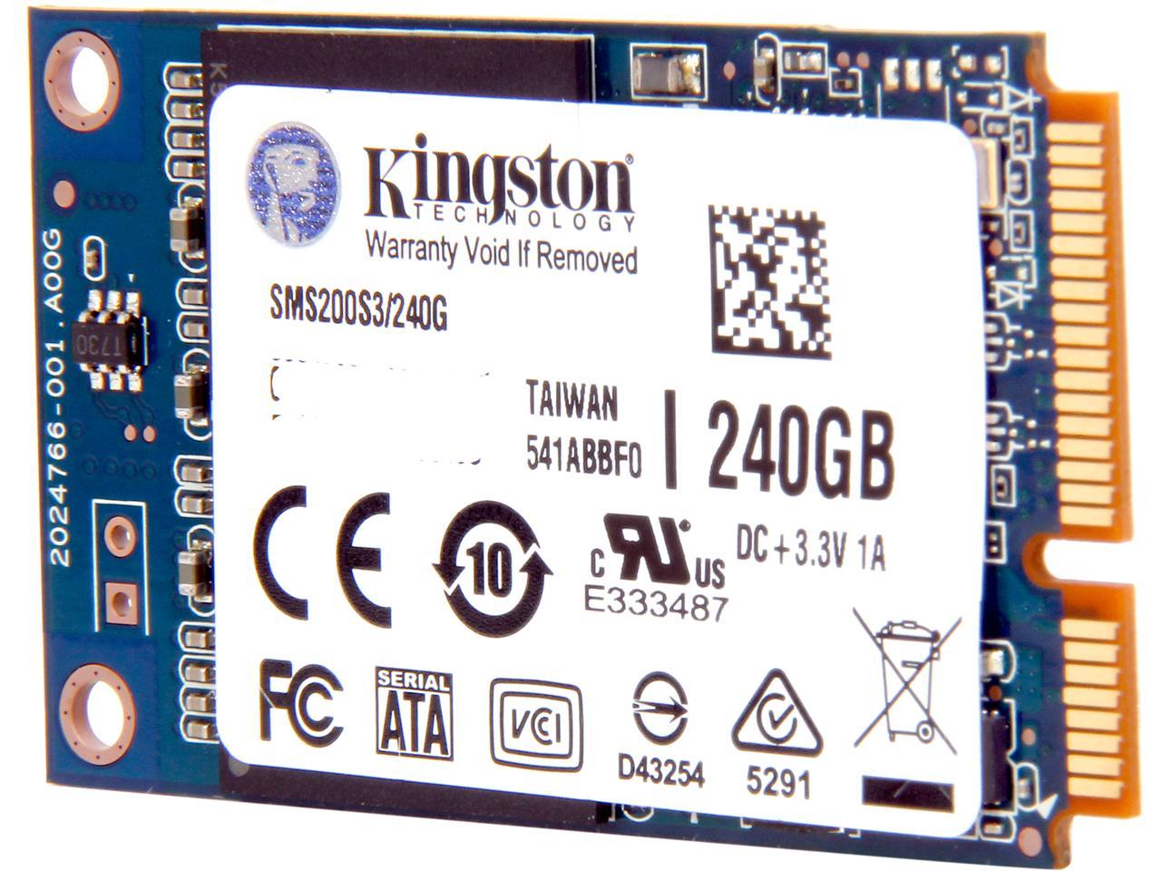 Kingston SSDNow mS200 mSATA 240GB SATA 6Gb/s Internal Solid State Drive (SSD) SMS200S3/240G