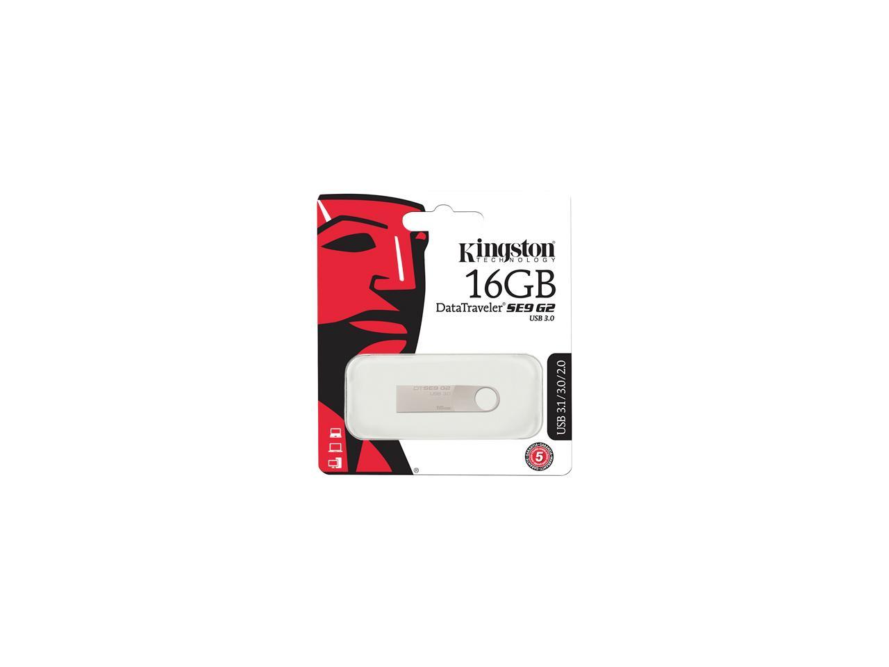 Kingston 16GB DataTraveler SE9 G2 USB 3.0 Flash Drive, Speed Up to 100MB/s (DTSE9G2/16GB)