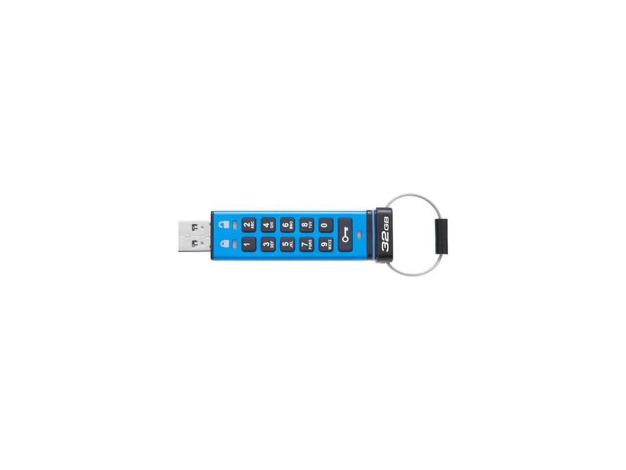 Kingston DataTraveler 2000 32GB Keypad USB Flash Drive 256-bit AES in XTS Mode Model DT2000/32GB