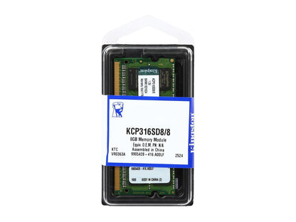 Kingston 8GB 204-Pin DDR3 SO-DIMM Unbuffered DDR3 1600 (PC3 12800) System Specific Memory Model KCP316SD8/8