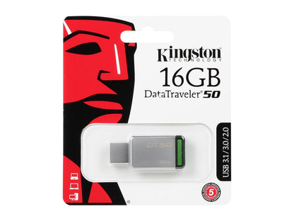 Kingston 16GB DataTraveler 50 USB 3.0 Flash Drive (DT50/16GB)