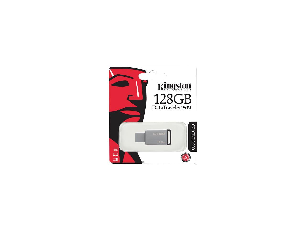 Kingston 128GB DataTraveler 50 USB 3.0 Flash Drive, Speed Up to 100MB/s (DT50/128GB)