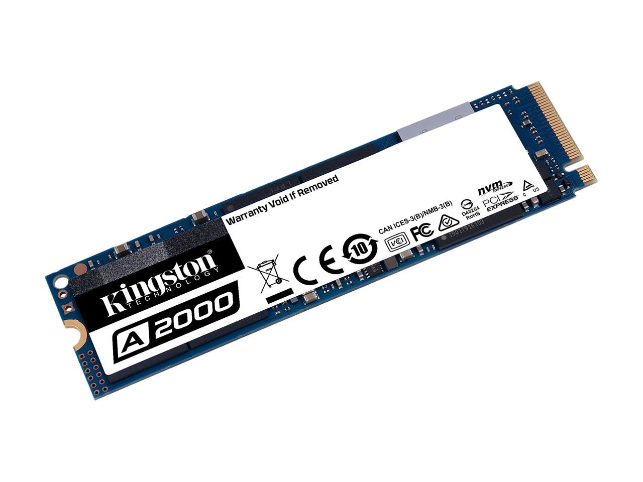 Kingston A2000 M.2 2280 250GB NVMe PCIe Gen 3.0 x4 3D NAND Internal Solid State Drive (SSD) SA2000M8/250G