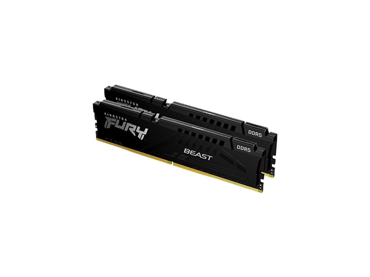 Kingston FURY Beast 32GB (2 x 16GB) 288-Pin PC RAM DDR5 5200 (PC5 41600) Desktop Memory Model KF552C40BBK2-32