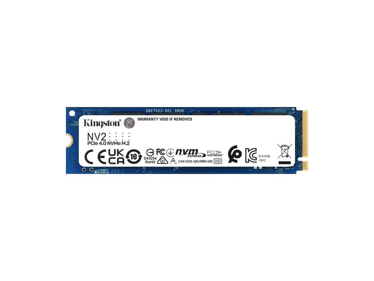 Kingston NV2 500G M.2 2280 NVMe PCIe Internal SSD Up to 3500 MB/s SNV2S/500G