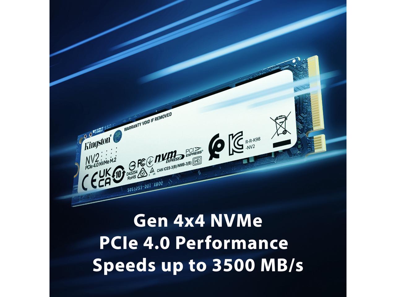 Kingston NV2 500G M.2 2280 NVMe PCIe Internal SSD Up to 3500 MB/s SNV2S/500G